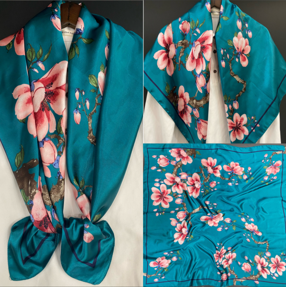 Large Silk Feel Satin Scarf Head Square Wrap Neck Neckerchief Shawl ...