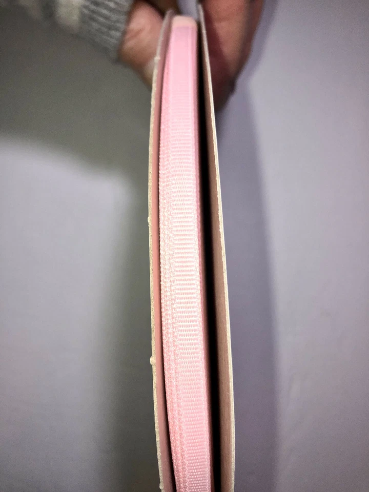 LIGHT PINK 1/4" GROSGRAIN  RIBBON 100 YARDS POLYESTER,   NEW!  BULK PRICING - Image 2 of 3