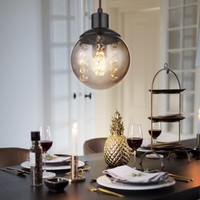 HäNgeleuchte Pendellampe Esstischleuchte Glaskugel Retro Wohnzimmerlampe H 150Cm