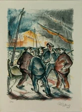 Fritz M. Gross/lithograph/autographed/100 copies/from 1928/port of...