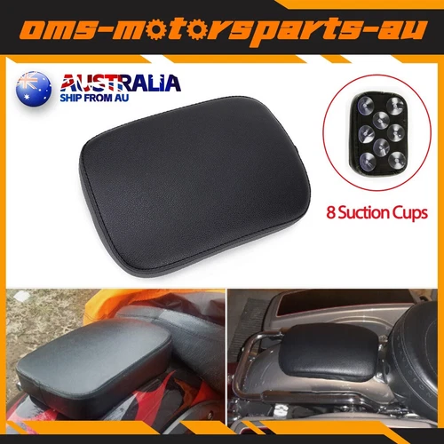 Motorcycle Passenger Seat Pillion Pad 8 Suction Cup For Harley Softail Custom - Picture 1 of 12