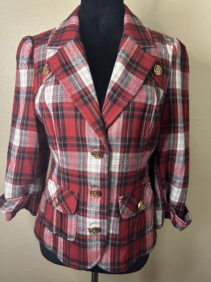 Blazer xadrez vintage Guess com botões - Imagem 2 de 4
