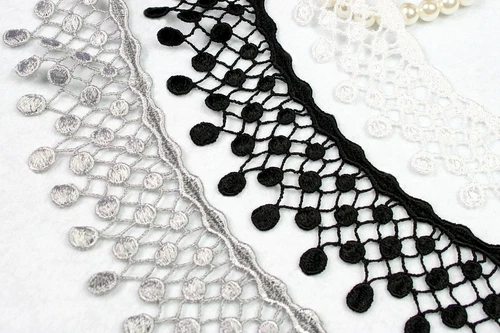 1.75" White Black Pink Gray Blue Lilac White Venice Lace Trim Guipure By Yard