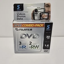 Fujifilm Mini DVD-R 3PCS/DVD-RW 2PCS Jewel Case Camcorder (5 Discs) 