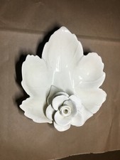 Mud Pie vintage Maple leaf and Rose Nut or candy dish made in USA