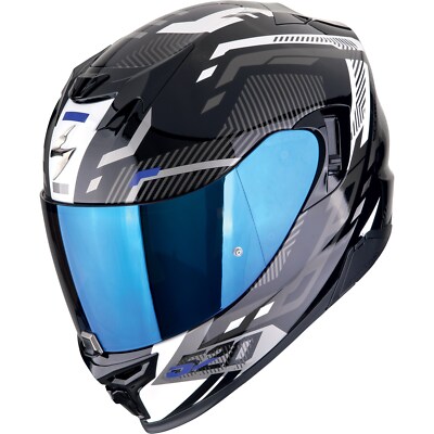 black and blue scorpion exo helmet large Ryzer Switch Full-Face free vision and extra smoke visor included Scorpion Apex EXO-Warp Full Face