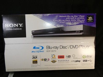 New Sony BDP-S570 Blu-Ray Disc DVD Player Wi-Fi DLNA Netflix You Tube Ready