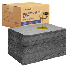 Oil Absorbent Pads - 16 x 20 Inch-Universal Leak, Drip, and Spill Control, Ga...