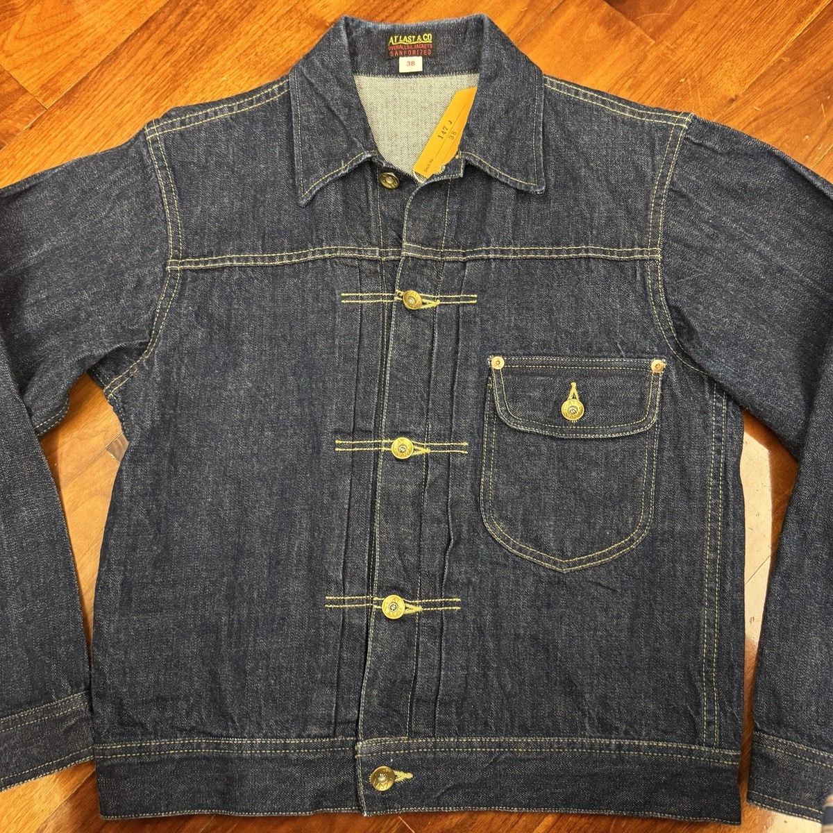 Timeworn Clothing At last & Co Lot147J Denim Jacket Size 38