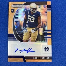 Khalid Kareem 2020 Panini Prizm Draft Autograph Neon Orange #183 Notre Dame