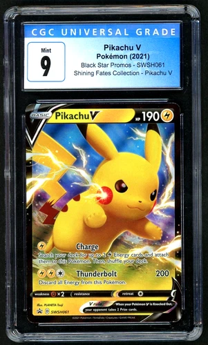 Pokémon Pikachu V 2021 Black Star Promo SWSH061 Shining CGC 9