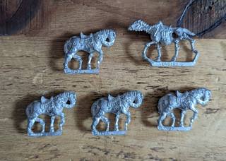Games Workshop Citadel Metal Miniature Undead Horses x5
