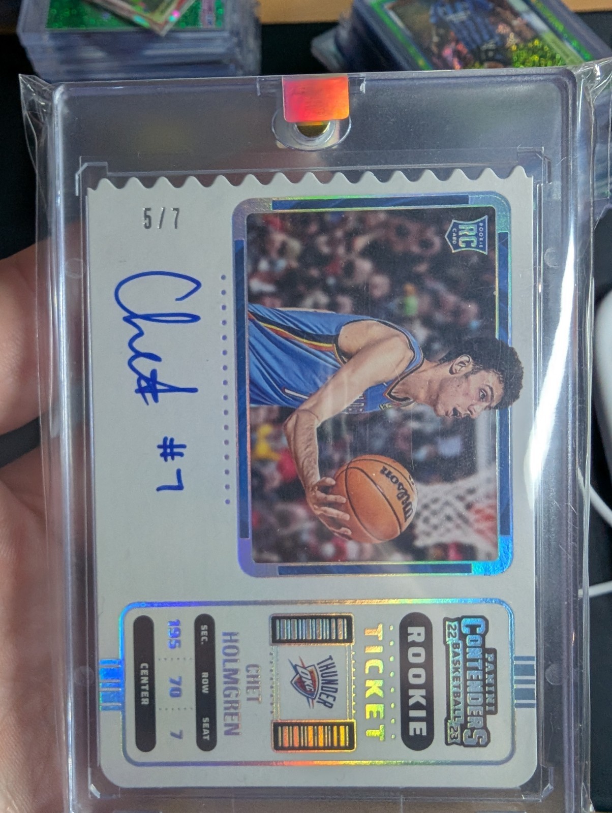 2022-23 contenders Chet Holmgren Ticket Stub Auto /7 Rookie RC Variation. grade 