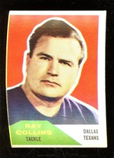 Ray Collins 1960 Fleer Football Card #129