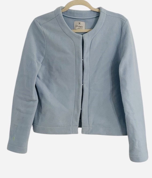 Dudley Stephens Light Blue Cat Rock Cardigan Fleece Top Size Medium
