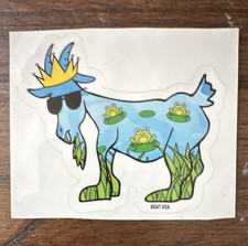Goat Usa Goat W Frogs Crown Vinyl Sticker Decal Blue Yellow Green Black Goat Usa Goat W Frogs Crown Vinyl Sticker Decal Blue Yellow Green Black