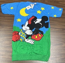Vintage Mickey Mouse AOP T Shirt L NOS Disney Mickey  Co 90s All Over Print