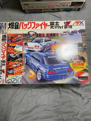 Slot Car HO AFX XS-118 Backfire Fuji Speedway Set TOMY Near Unused