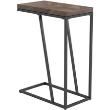 Sergio Engineered Wood C-Shaped Side Table Rustic Tobacco