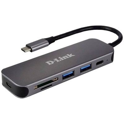 D-Link DUB-2325/E USB-Hub 2+2 Port USB-A, USB-C , SD, microSD USB 3.0 5 GBit/s