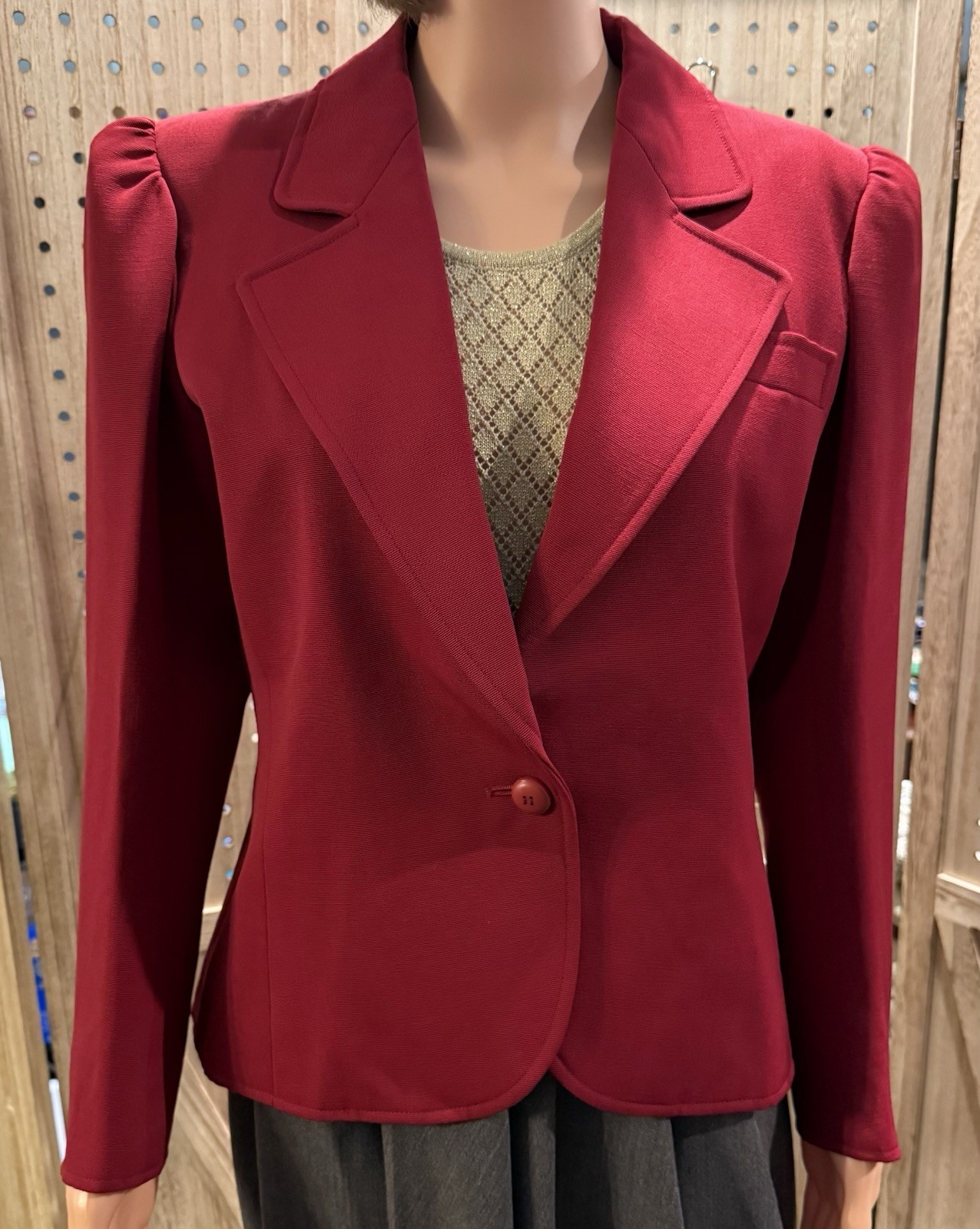 Giacca vintage Saint Laurent misto lana rossa 42 US 10 S M donna