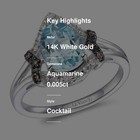Le Vian 14K White Gold Cocktail Ring for Her 1.361 cts Aquamarine Diamonds Sz 5 — photo 2