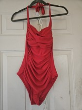 New Womens Size Medium Red One Piece bathingsuit-dh3173