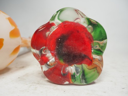 2 x Vintage Coloured Art Glass Stem Bud Vases - Bild 8 von 8