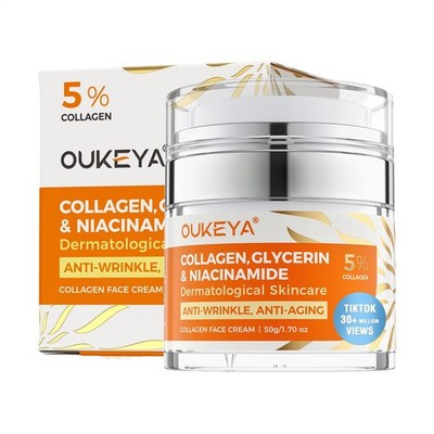 OUKEYA Kollagen-Anti-Aging-Creme zur Reparatur von Falten mit 5 % Hyaluronsäure