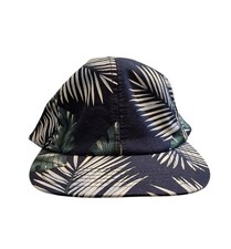 Goodfellow Hat Cap Strap Back Navy Blue Floral Tropical Print Mens OSFM Cotton