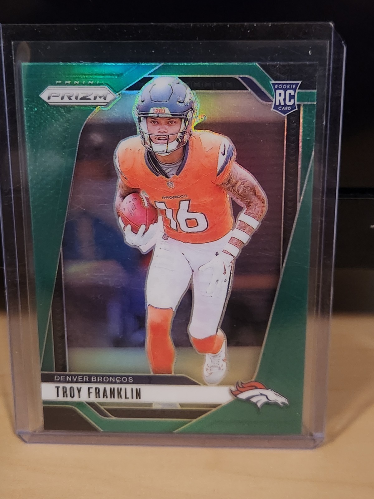 2024 Panini Prizm - Rookies Troy Franklin #393 Green Prizm (RC)