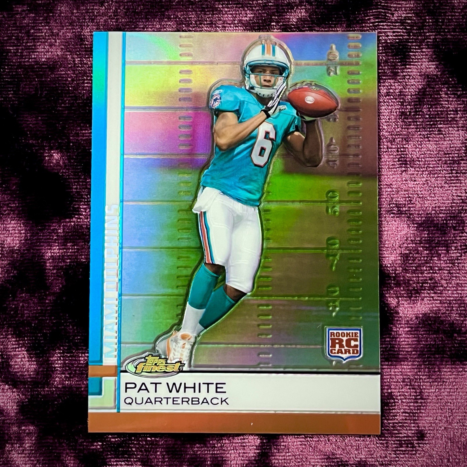 Pat White 2009 Topps Finest RC Refractor MINT WVU Rookie QB Dolphins Jersey SP💙