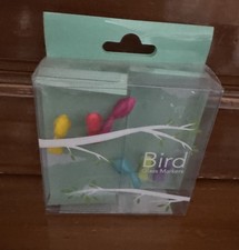 Bird Wine Glass Markers set of 6 Silicone rubber Glasses Marker Charms NEW