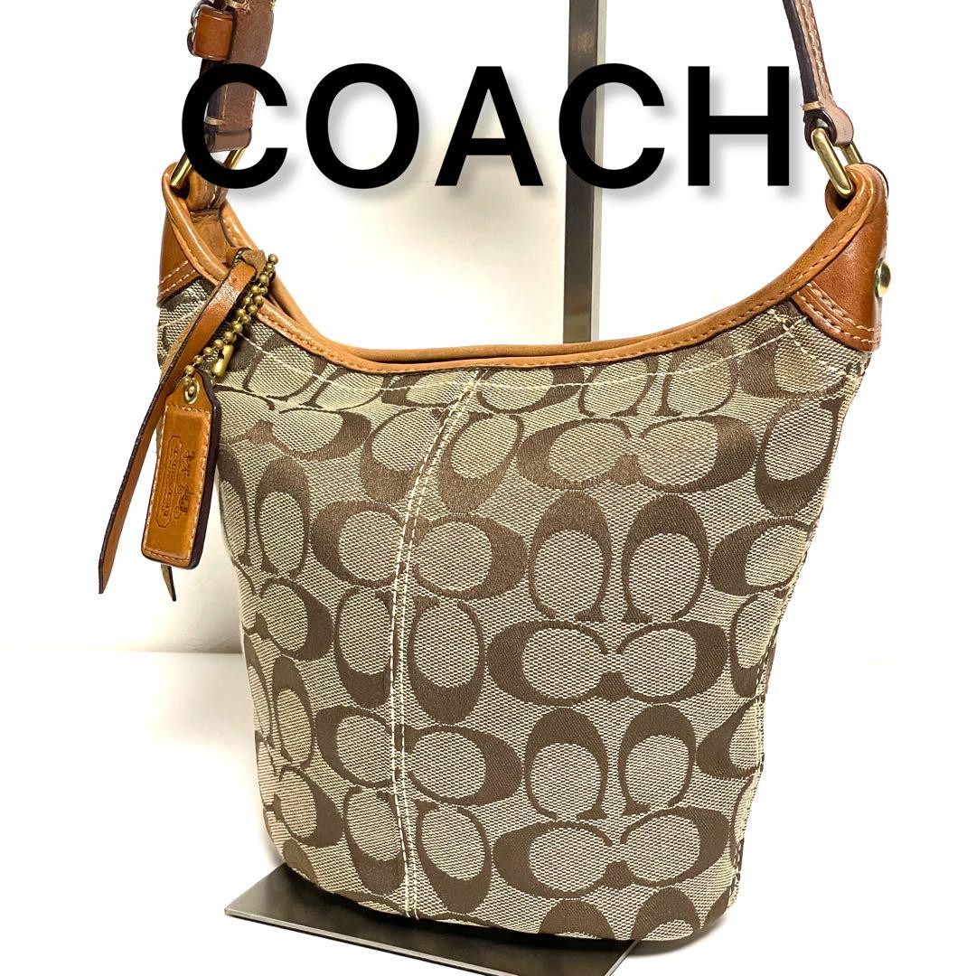 Coach Signature Canvas Shoulder Bag in Beige G07233361 Authentic