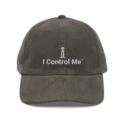 Vintage Corduroy Cap (Embroidered Logo) by I Control Me 