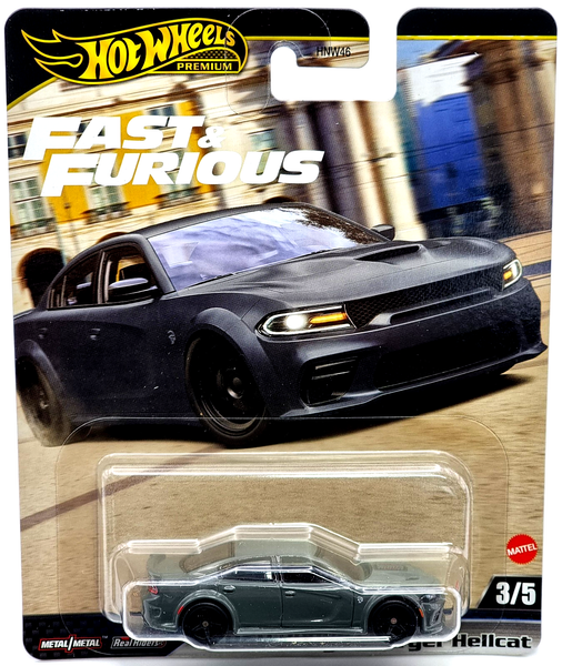 Hot Wheels Premium Auto Fast & Furious Car 2020 Doge Charger Hellcat 3/5-image