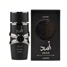 Lattafa Asad Elixir EDP 100ml   Arabic Women  s Perfume, Vanilla  Amber