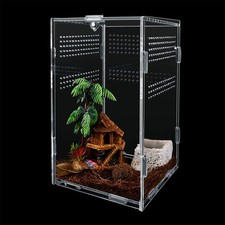 Reptile Feeding Box Acrylic Terrarium Enclosure Insect Breeding Case Habitat