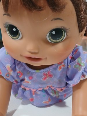 2016 Baby Alive Brunette/Auburn Baby Go Bye Bye Doll Talks Crawls TESTED