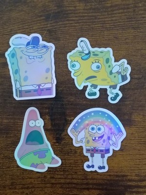 2.5'' SPONGEBOB  Meme 4-PK Vinyl Decal Sticker Nickelodeon Waterproof Holographic