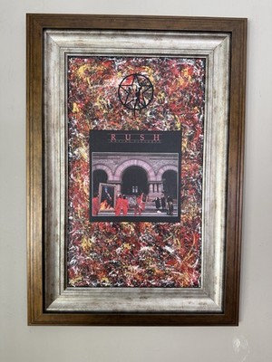 Rush Moving Pictures Framed Wall Art   Handmade Mixed Media Rock 18.5/26.25/1.5 