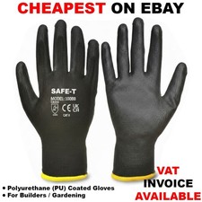 PU COATED SAFETY WORK GLOVES MENS BUILDERS CONSTRUCTION GARDENING SAFETY GRIP