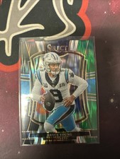 2025 Panini Select Premier Level Bryce Young #145 Black & Green Prizm Shock 