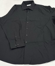 Calvin Klein Men's Active Performance Stretch Shirt, Black, L 16-16.5, 36/37 