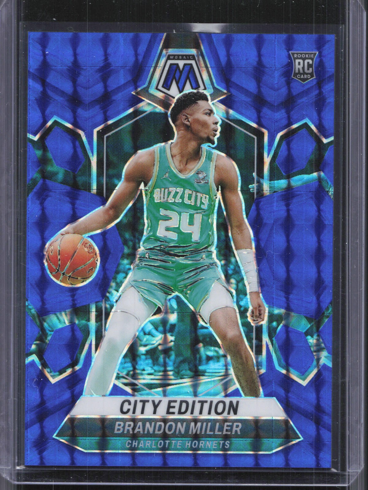 2023-24 Panini Mosaic #277 Brandon Miller Blue Mosaic #/199 RC