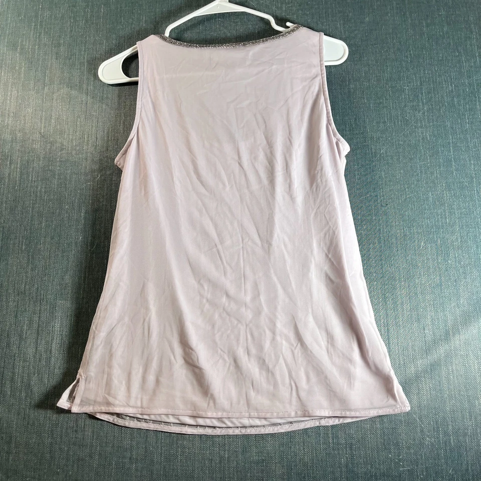 WHBM Women's Tank Top Size XS Light Lavender Embellished Sequin Beaded Shell - Image 4 of 4