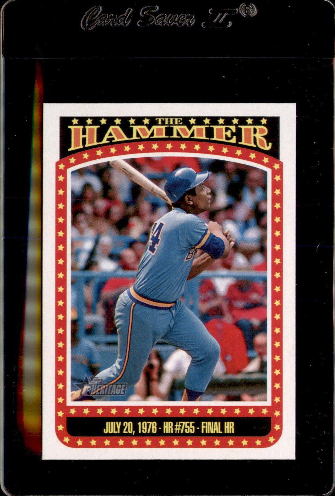 Hank Aaron #TH-10 Baseball Cards 2023 Topps Heritage The Hammer trading card — raw and PSA graded price guide