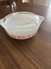 PYREX Pink Butterprint #471 with LID 1 Pint Casserole Dish Vintage & RARE!