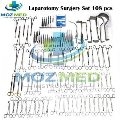New 108-Pcs Set Laparotomy Instruments MedicalSurgical Abdominal Surgery Kit