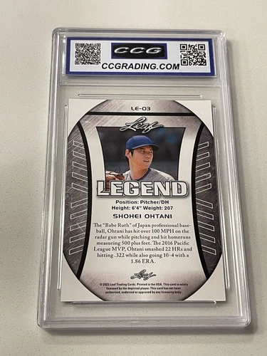 2023 LEAF LEGEND EXLUSIVE FLAG EDITION SHOHEI OHTANI # LE-03 CCG GEM MT10🔥🔥 - Picture 2 of 2